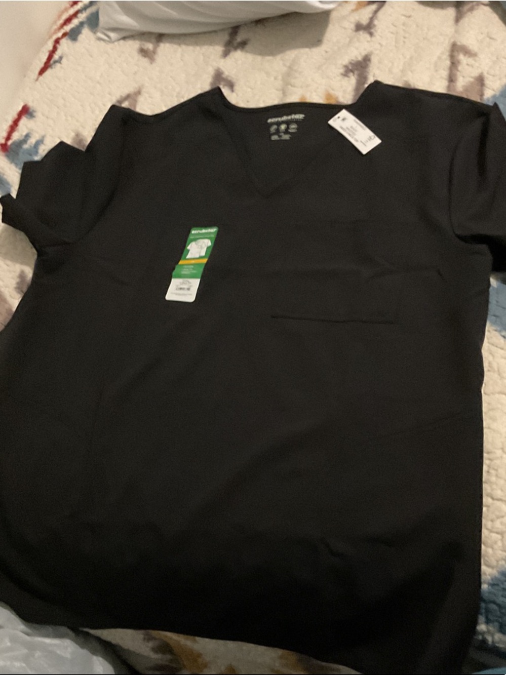 Scrubstar Black V-Neck Work Top